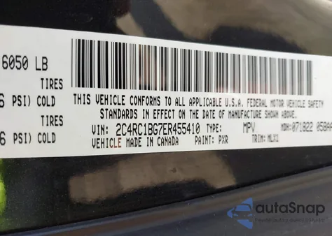 2014 Chrysler Town & Country Touring z USA, uszkodzony, nr VIN 2C4RC1BG7ER455410